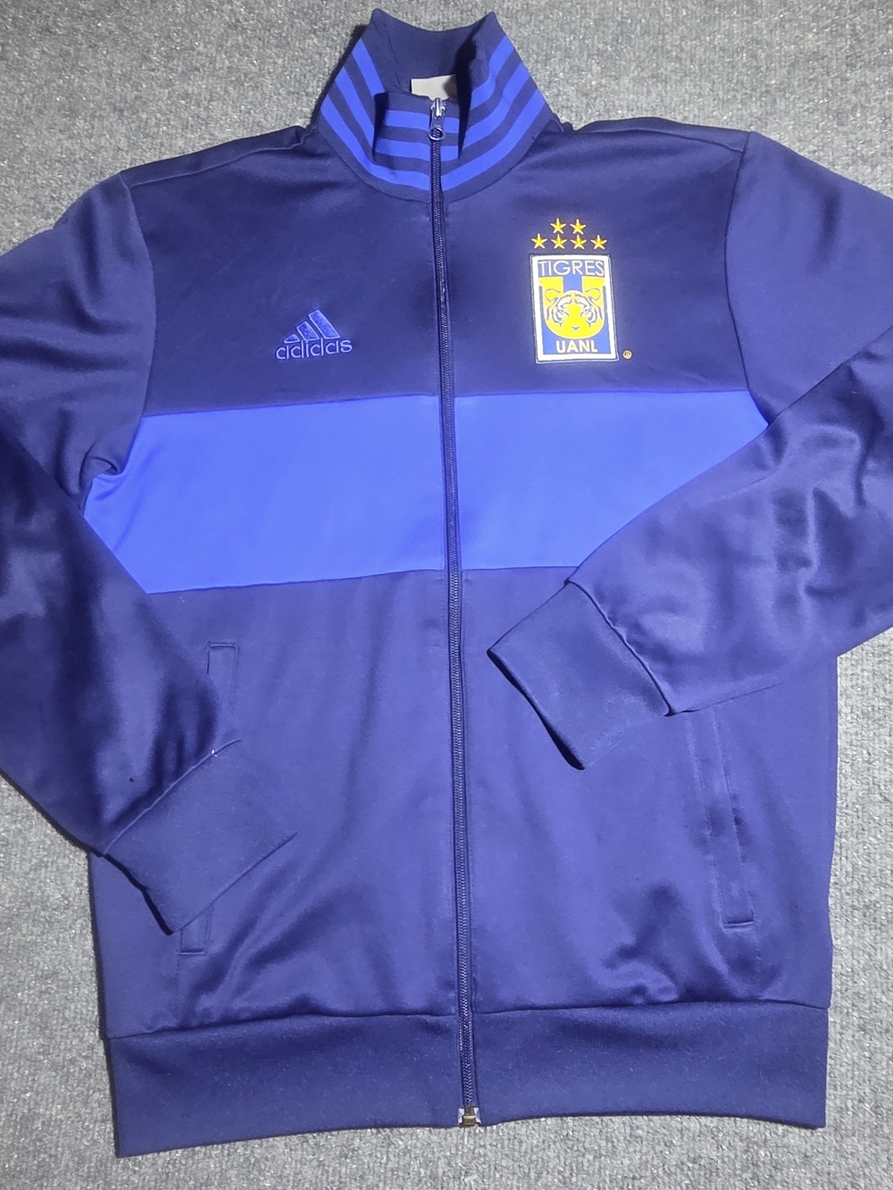 Adidas Tigres UANL Mens Small Full Zip Track Jacket Blue Soccer Liga MX